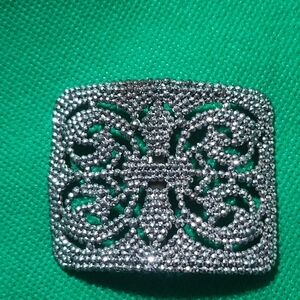 Antique art deco steel cut sash belt buckle for women